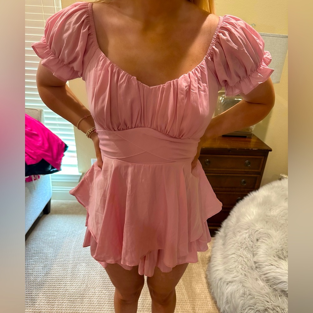 Flowy pink romper